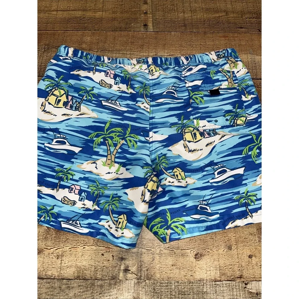 Vineyard Vines Trunks Mens L Beach Sailboat Island Lined Drawstring Resort(2738)